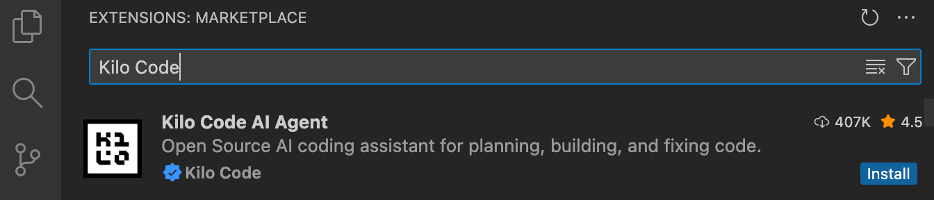 Installing Kilo Code
